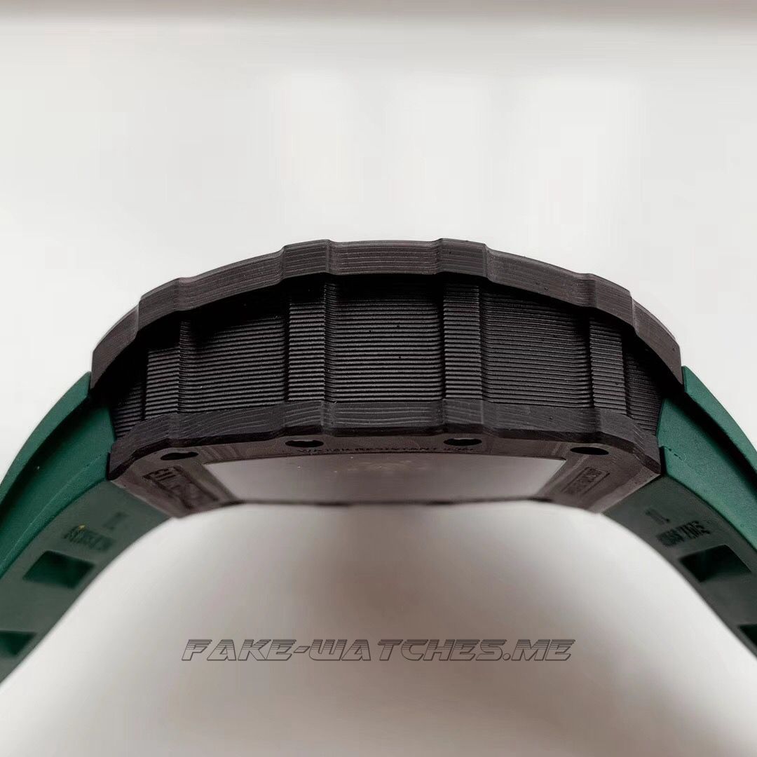 Richard Mille RM035-02 Forged Carbon Case KVF Best Edition Skeleton Dial Green Crown on Green Rubber Strap